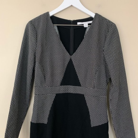 Diane Von Furstenberg Natasha Combo Dress Size 10 - Picture 4 of 8